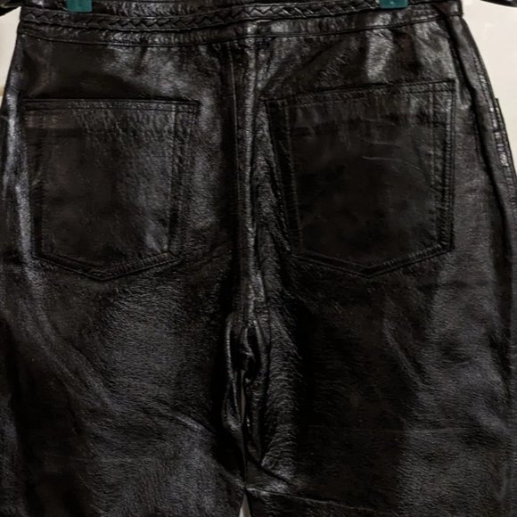 Genuine Size 10 Leather Pants Black - Picture 3 of 4